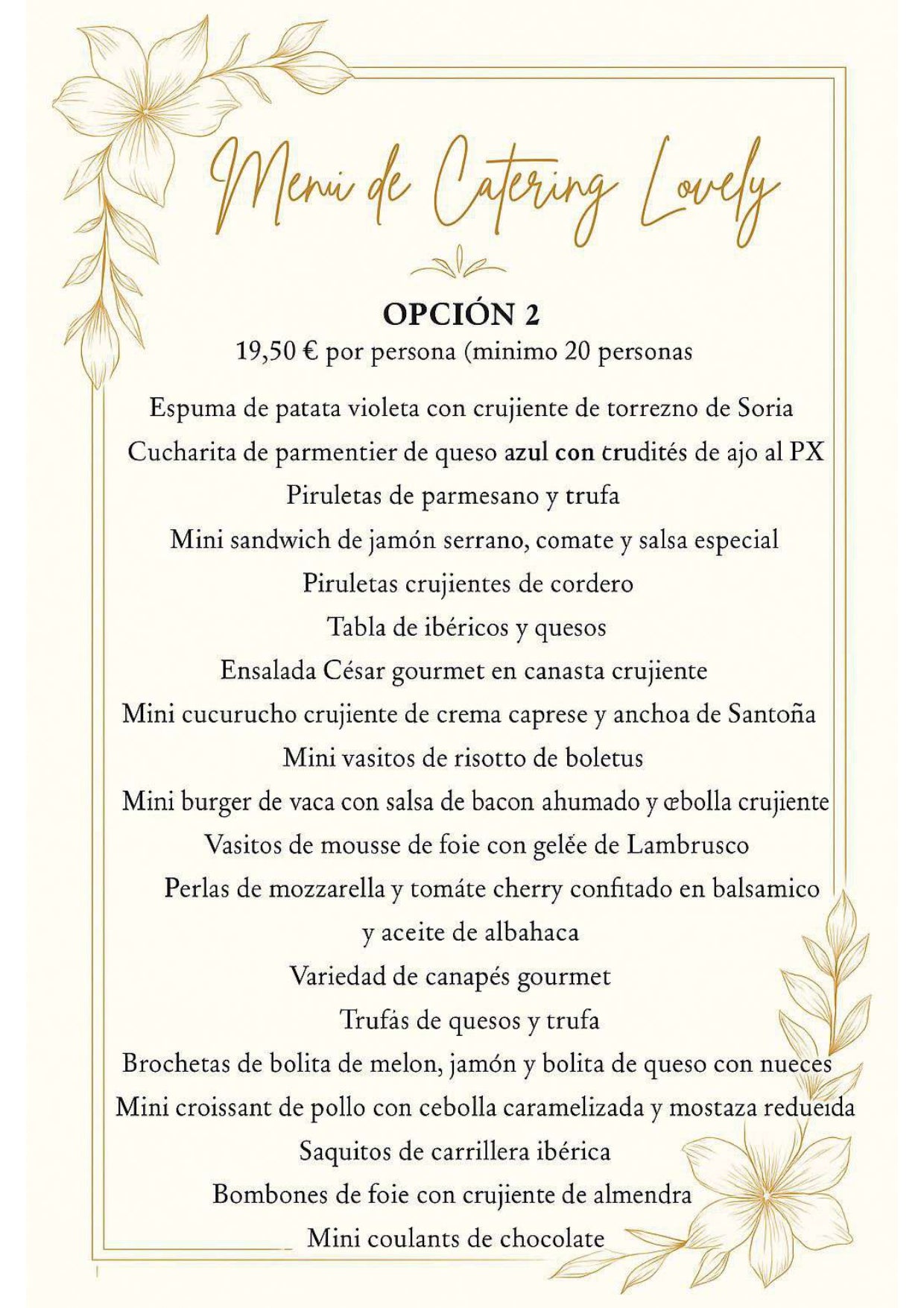 CATERING MENU